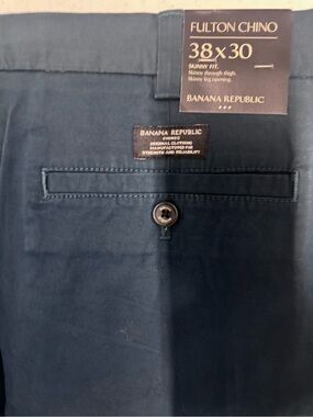 Banana Republic Navy Fulton Chino Skinny Fit Pants